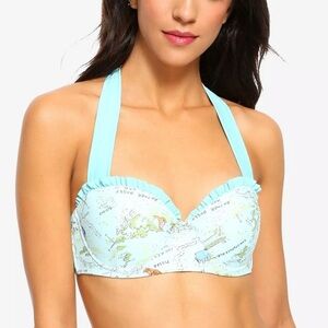 Disney Light Blue Pooh bear Print Bikini Top